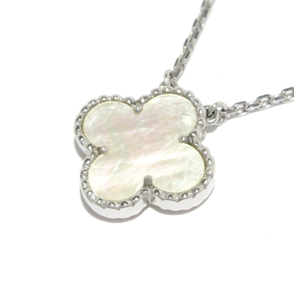 Van Cleef & Arpels Vintage Alhambra Necklace 18K White Gold Mother of Pearl